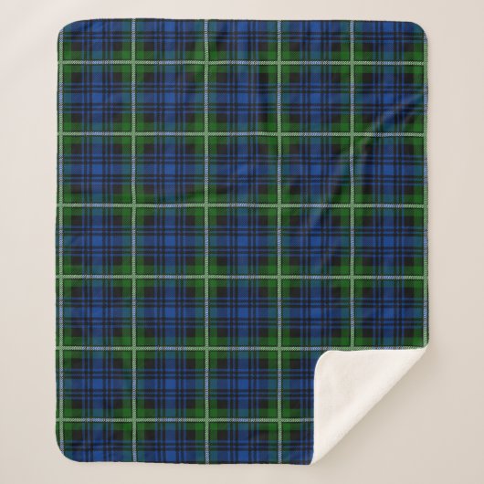 Scottish Clan Forbes Tartan Pset Sherpa Deken (Voorkant)