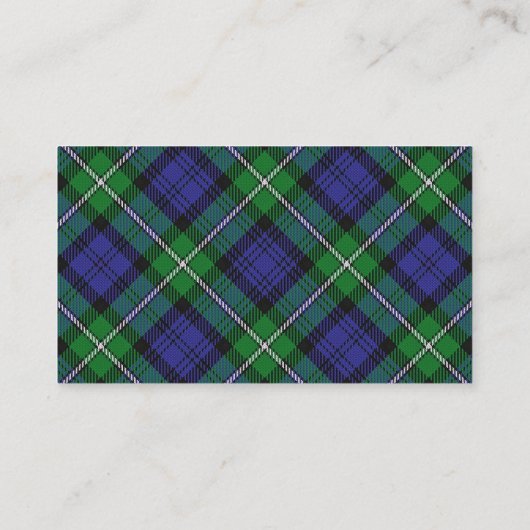 Scottish Clan Forbes Tartan Pset Visitekaartje (Achterkant)