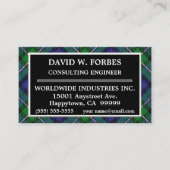 Scottish Clan Forbes Tartan Pset Visitekaartje (Voorkant)