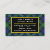 Scottish Clan Forbes Tartan Pset Visitekaartje (Voorkant)
