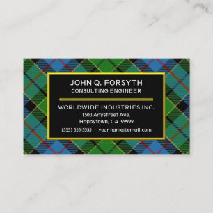 Scottish Clan Forsyth Tartan Pset Visitekaartje