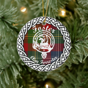 Scottish Clan Foster Tartan en Crest Keramisch Ornament