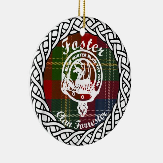 Scottish Clan Foster Tartan en Crest Keramisch Ornament (Rechts)