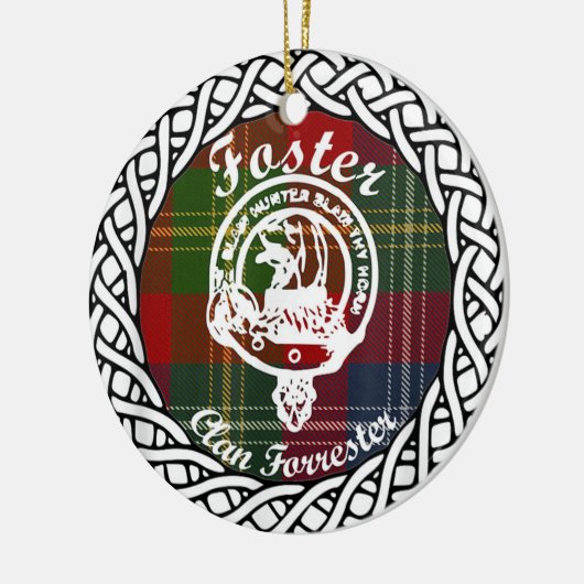 Scottish Clan Foster Tartan en Crest Keramisch Ornament (Links)