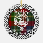 Scottish Clan Foster Tartan en Crest Keramisch Ornament (Achterkant)