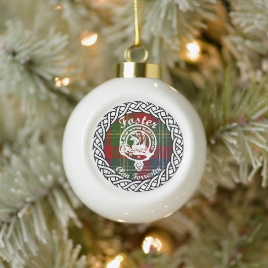Scottish Clan Foster Tartan en Crest Keramische Bal Ornament (Boom)