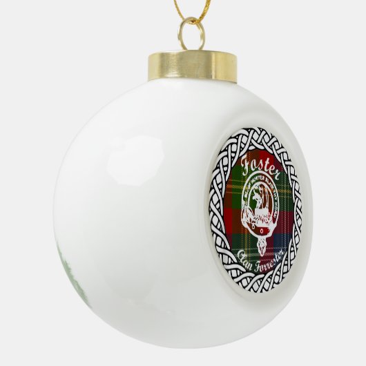 Scottish Clan Foster Tartan en Crest Keramische Bal Ornament (Links)