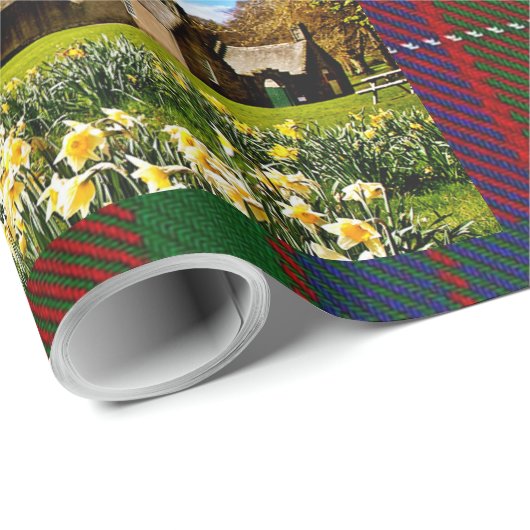 Scottish Clan Fraser Castle Tartan Wrapping Paper Cadeaupapier (Rol Hoek)
