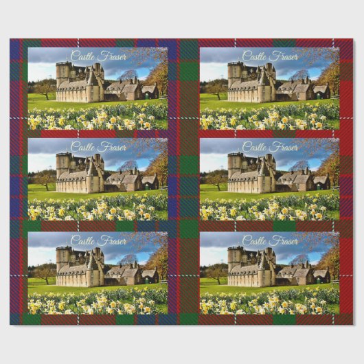 Scottish Clan Fraser Castle Tartan Wrapping Paper Cadeaupapier (Vlak)