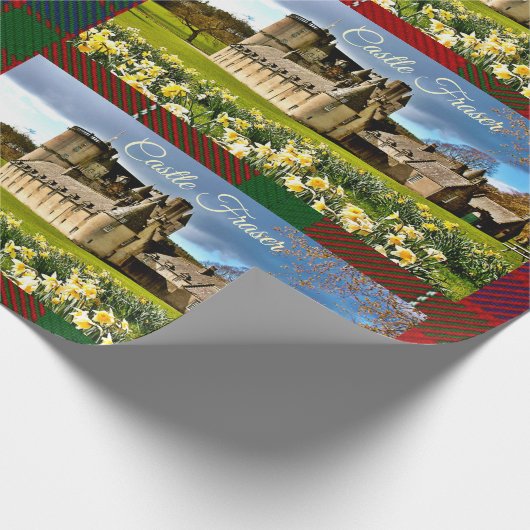 Scottish Clan Fraser Castle Tartan Wrapping Paper Cadeaupapier (Hoek)