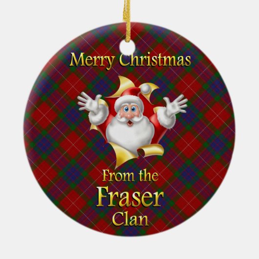 Scottish Clan Fraser kerstornament Keramisch Ornament (Achterkant)