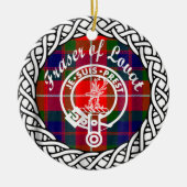 Scottish Clan Fraser of Lovat Tartan and Crest Keramisch Ornament (Voorkant)