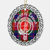 Scottish Clan Fraser of Lovat Tartan and Crest Keramisch Ornament (Links)