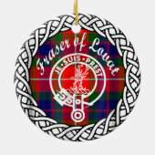 Scottish Clan Fraser of Lovat Tartan and Crest Keramisch Ornament (Achterkant)