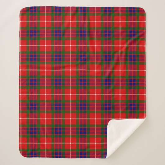 Scottish Clan Fraser of Lovat Tartan Pset Sherpa Deken (Voorkant)
