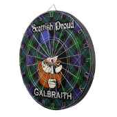 Scottish Clan Galbraith Tartan Dartboard Dartbord (Voorkant Rechts)