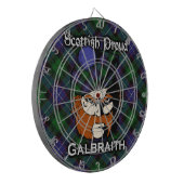 Scottish Clan Galbraith Tartan Dartboard Dartbord (Voorkant Links)