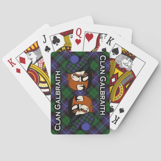 Scottish Clan Galbraith Tartan Deck Pokerkaarten (Achterkant)
