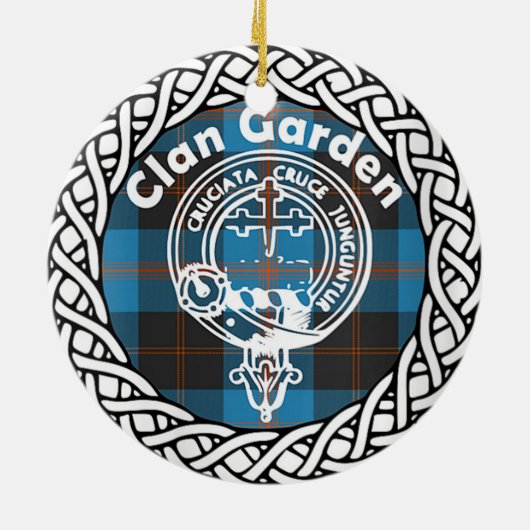 Scottish Clan Garden Tartan en Crest Keramisch Ornament (Achterkant)