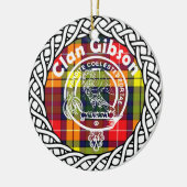Scottish Clan Gibson Tartan en Crest Keramisch Ornament (Links)