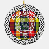 Scottish Clan Gibson Tartan en Crest Keramisch Ornament (Achterkant)