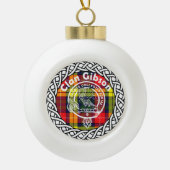 Scottish Clan Gibson Tartan en Crest Keramische Bal Ornament (Voorkant)