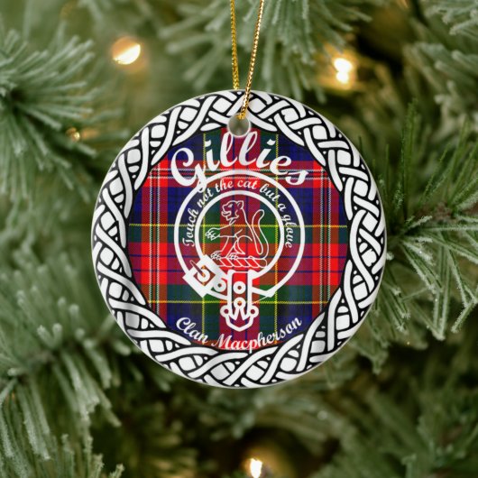 Scottish Clan Gillies Tartan en Crest Keramisch Ornament (Boom)