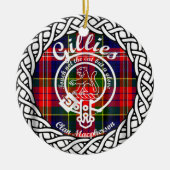 Scottish Clan Gillies Tartan en Crest Keramisch Ornament (Voorkant)