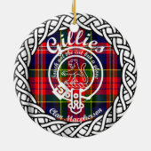 Scottish Clan Gillies Tartan en Crest Keramisch Ornament (Achterkant)