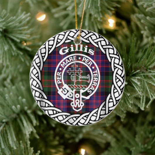 Scottish Clan Gillis Tartan en Crest Keramisch Ornament (Boom)