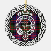Scottish Clan Gillis Tartan en Crest Keramisch Ornament (Voorkant)