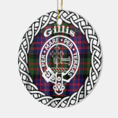Scottish Clan Gillis Tartan en Crest Keramisch Ornament (Links)