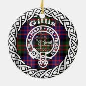 Scottish Clan Gillis Tartan en Crest Keramisch Ornament (Achterkant)