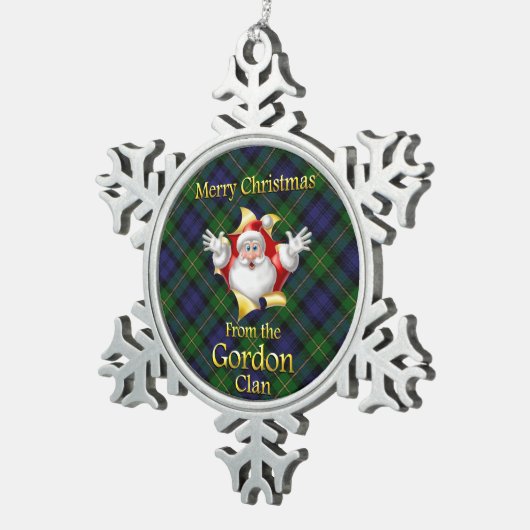 Scottish Clan Gordon Kerstornament Tin Sneeuwvlok Ornament (Rechts)