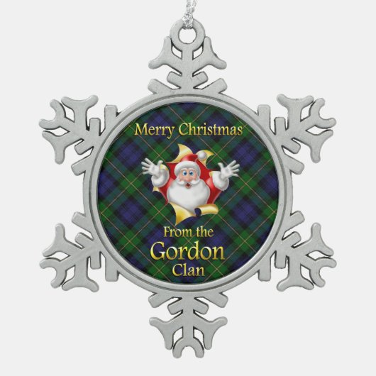 Scottish Clan Gordon Kerstornament Tin Sneeuwvlok Ornament (Voorkant)