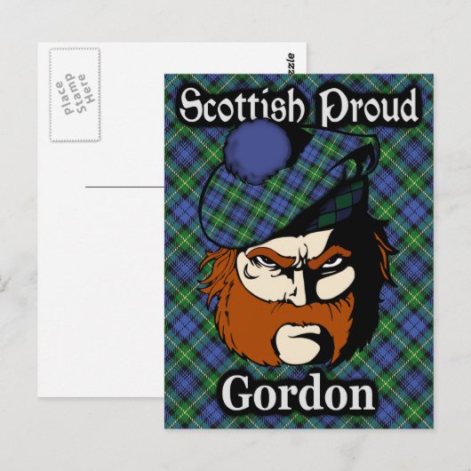 Scottish Clan Gordon Tartan Briefkaart (Voorkant / Achterkant)