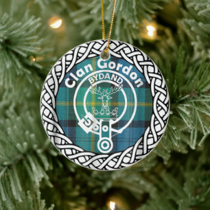 Scottish Clan Gordon Tartan en Crest Keramisch Ornament