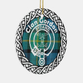 Scottish Clan Gordon Tartan en Crest Keramisch Ornament (Rechts)