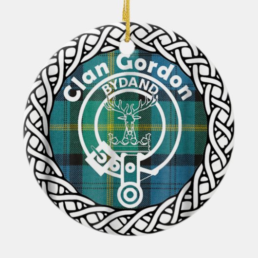 Scottish Clan Gordon Tartan en Crest Keramisch Ornament (Achterkant)