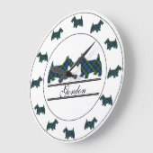 Scottish Clan Gordon Tartan Pset Scottie Dogs Grote Klok (Hoek)