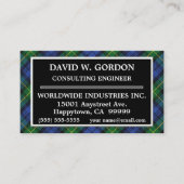 Scottish Clan Gordon Tartan Pset Visitekaartje (Voorkant)