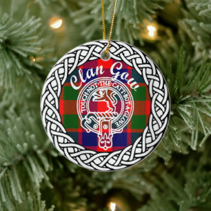 Scottish Clan Gow Tartan en Crest Keramisch Ornament