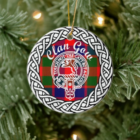 Scottish Clan Gow Tartan en Crest Keramisch Ornament (Boom)