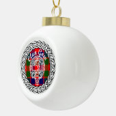 Scottish Clan Gow Tartan en Crest Keramische Bal Ornament (Rechts)