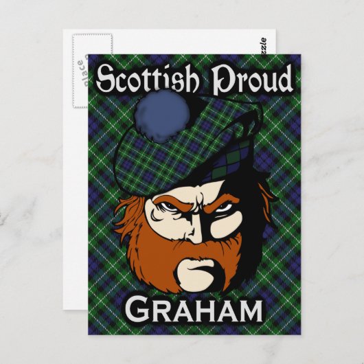 Scottish Clan Graham Tartan Briefkaart (Voorkant / Achterkant)