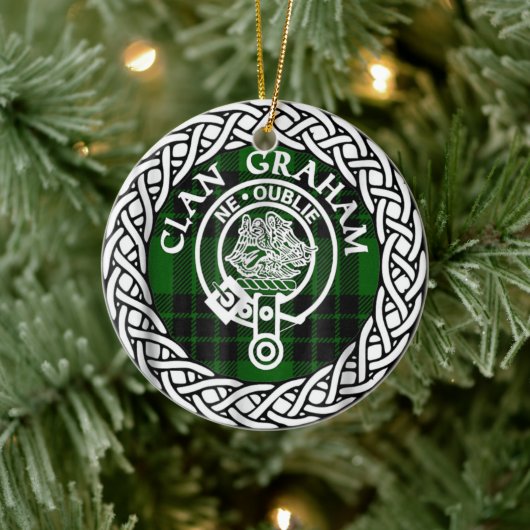 Scottish Clan Graham Tartan en Crest Keramisch Ornament (Boom)