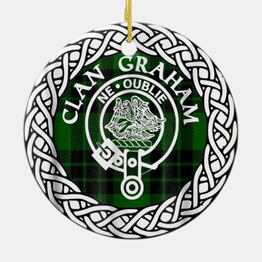 Scottish Clan Graham Tartan en Crest Keramisch Ornament (Achterkant)