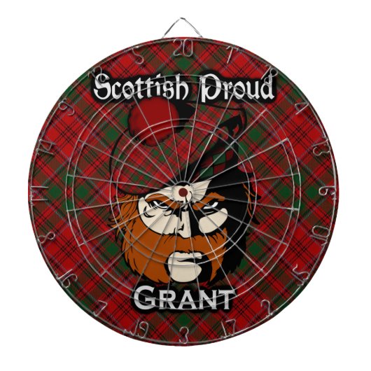 Scottish Clan Grant Tartan Dartboard Dartbord (Voorkant)