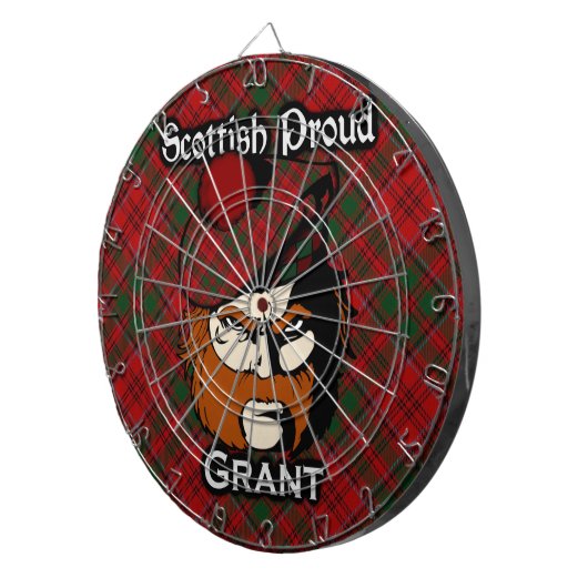 Scottish Clan Grant Tartan Dartboard Dartbord (Voorkant Rechts)