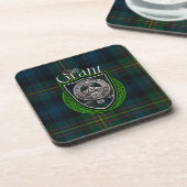 Scottish Clan Grant Tartan en Crest Bier Onderzetter (Linkerzijde)